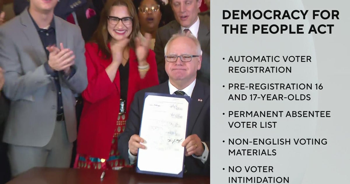 Gov. Walz signs into law elections bill - CBS Minnesota