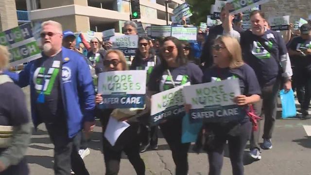 Nurses and healthcare professionals rally at the State Capitol to fix the shortage crisis 