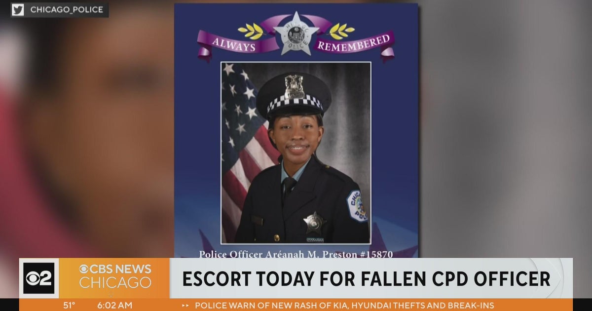 Procession, vigil for CPD Officer Areanah Preston - CBS Chicago