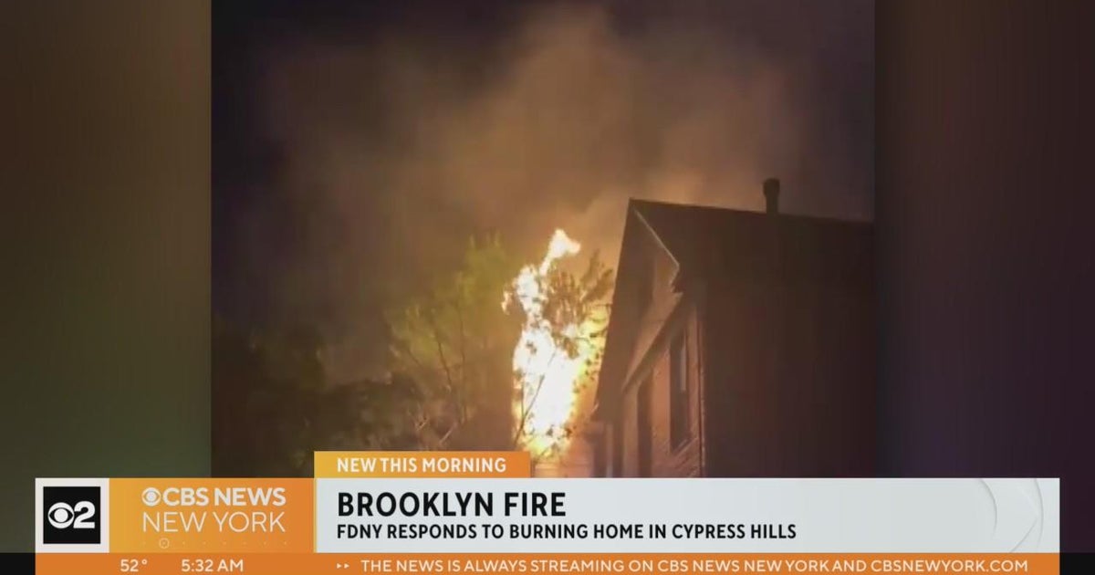 FDNY battles overnight fire in Brooklyn - CBS New York
