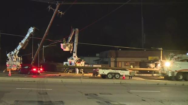 Car crashing into a power pole caused part of a road in Citrus Heights to shut down 