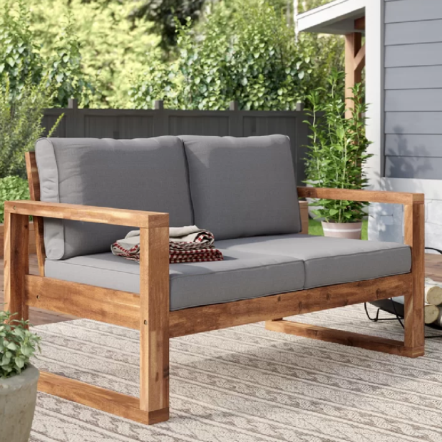 Norris Wide Outdoor Loveseat with Cushions 