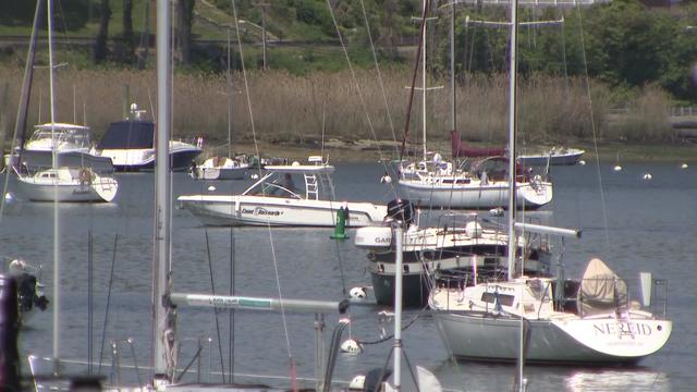 Boats in the water in Huntington, Long Island 