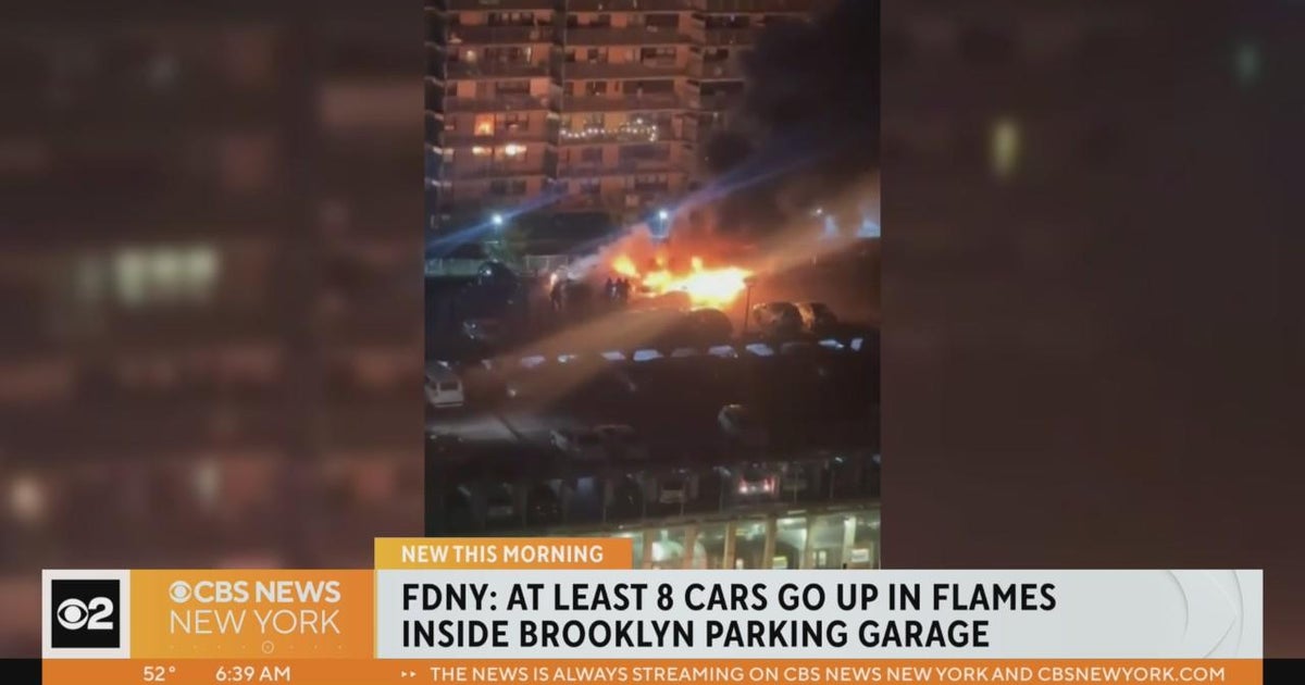 Several cars damaged in parking garage fire - CBS New York