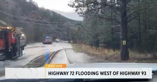 Flooding causes issues on Highway 72 in Coal Creek Canyon CBS Colorado