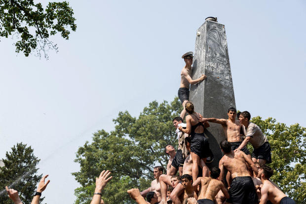 US Naval Academy "Plebes" Take Part In Annual Herndon Monument Climb 