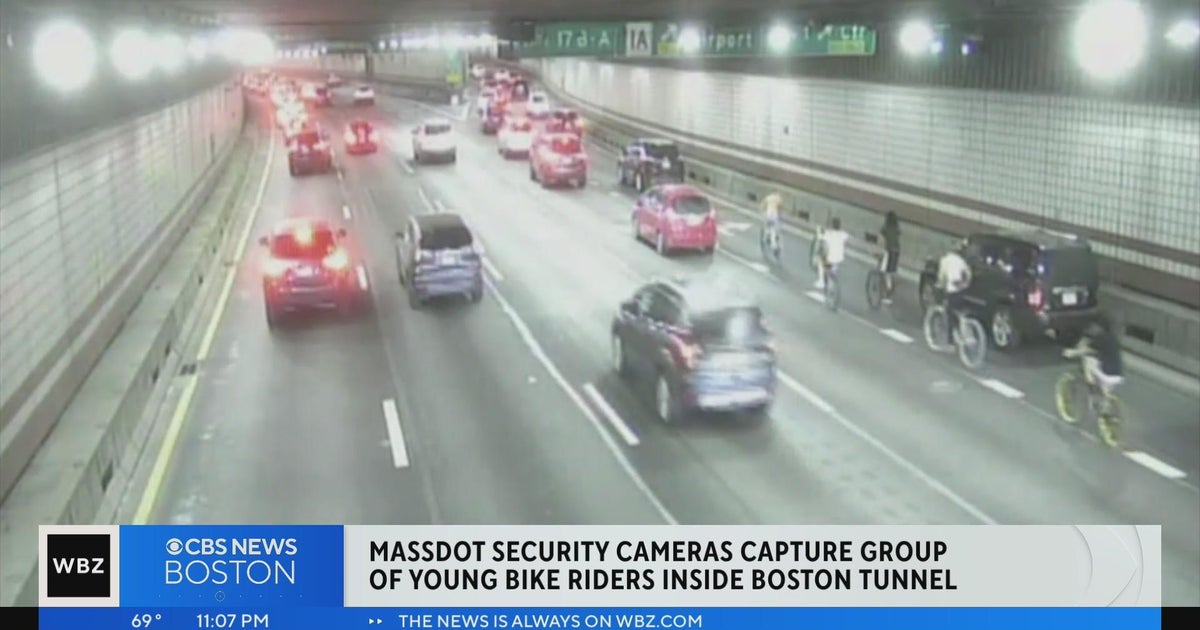 Video shows kids riding bikes in Boston tunnel during rush hour CBS
