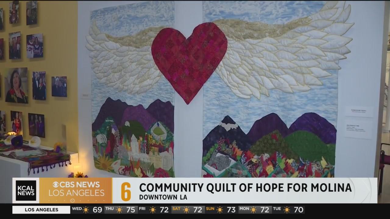 A 169-panel quilt made by the community honors the late Gloria Molina - CBS Los  Angeles