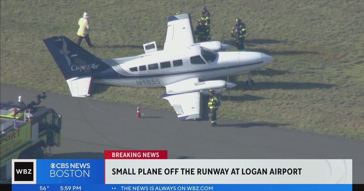 Small CapeAir flight goes off runway at Logan Airport - CBS Boston