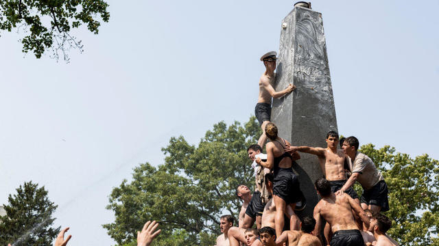 US Naval Academy "Plebes" Take Part In Annual Herndon Monument Climb 