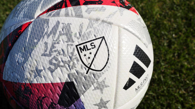 An Adidas soccer ball with the MLS logo 
