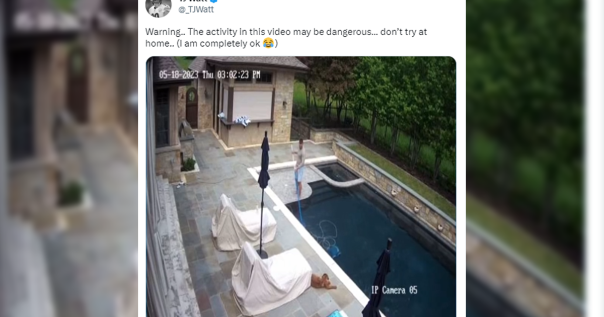 TJ Watt shares video of him accidentally falling into swimming pool -  College Football HQ