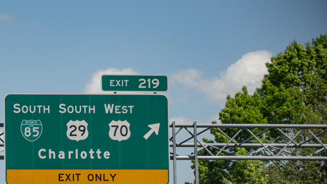 Charlotte, NC, Highway Sign 