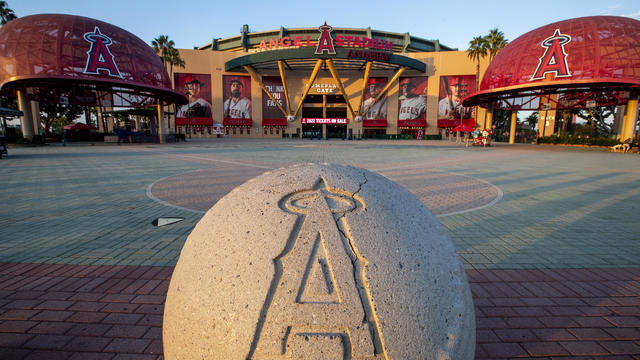 Angels fans cheer as they watch the Angels-Tampa Bay Rays game televised from Tampa Bay at Lopez & Leftys in  Anaheim 