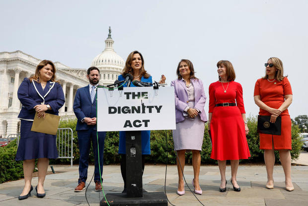 Rep. María Elvira Salazar speaks during a press conference about immigration outside the Capitol on May 23, 2023, in Washington, D.C. 