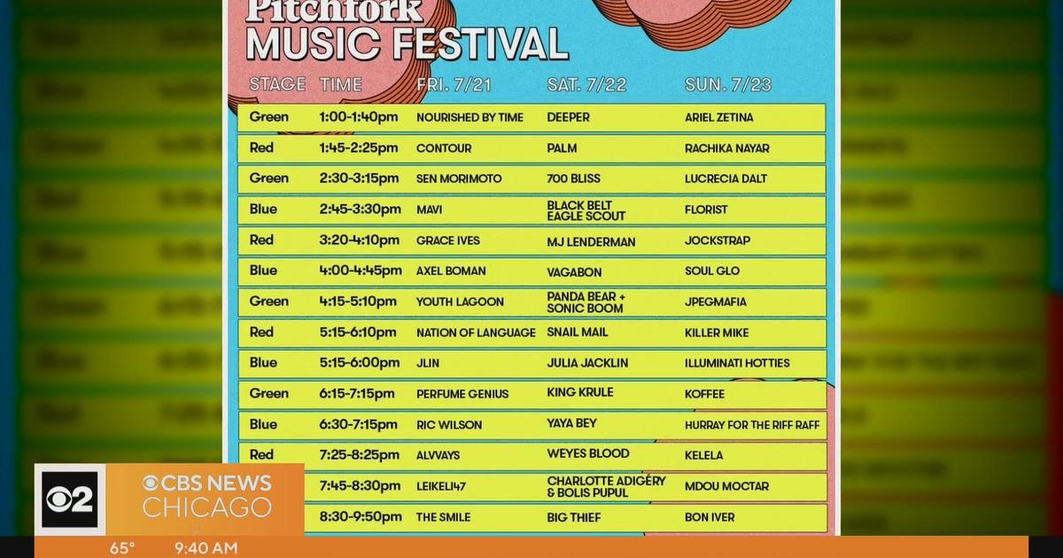 Pitchfork schedule to be announced CBS Chicago