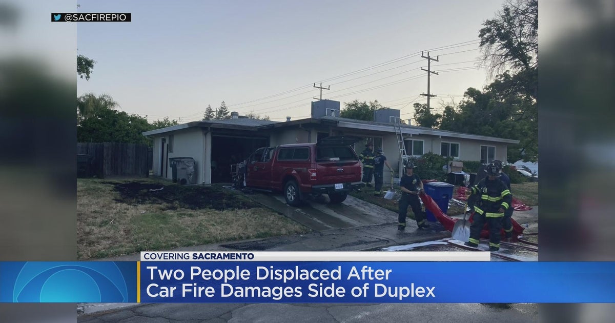 Pickup catches fire at Sacramento duplex; 2 people displaced - CBS ...