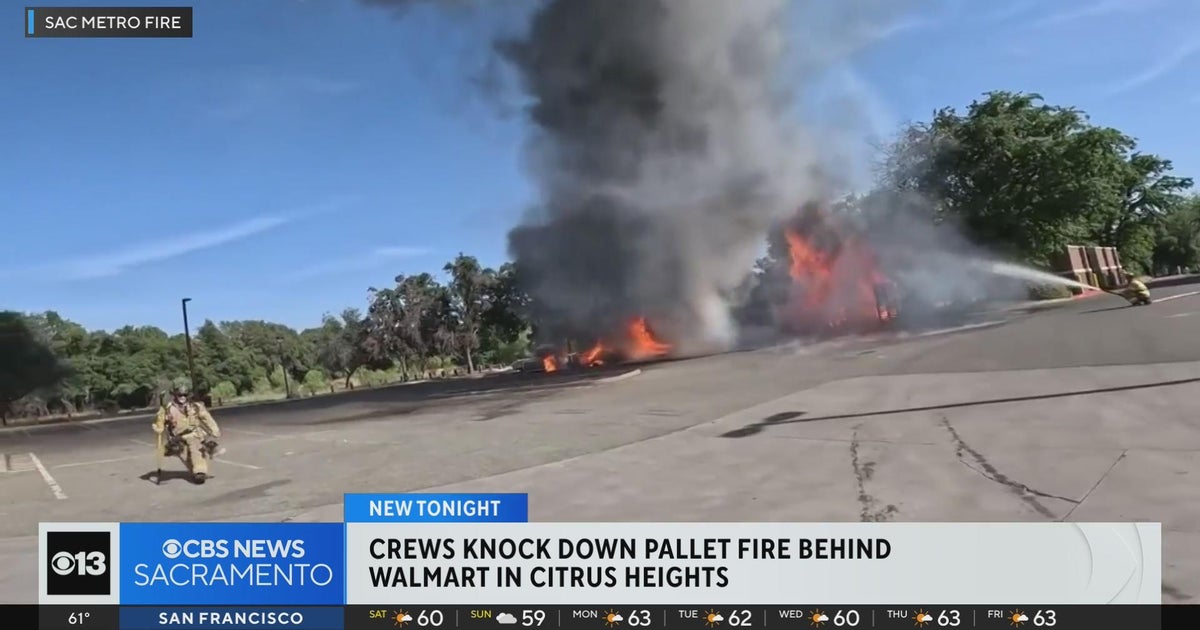 Pallet fire knocked down behind Citrus Heights Walmart - CBS Sacramento