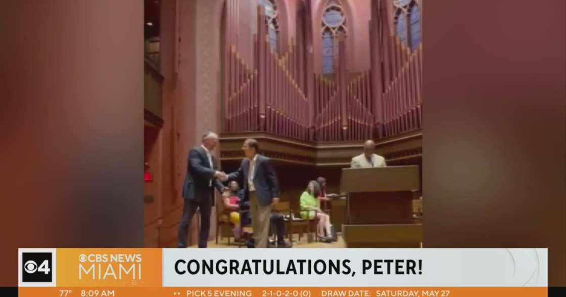 CBS News Miami’s Peter D’Oench honored fantastic provider reward at his alma mater