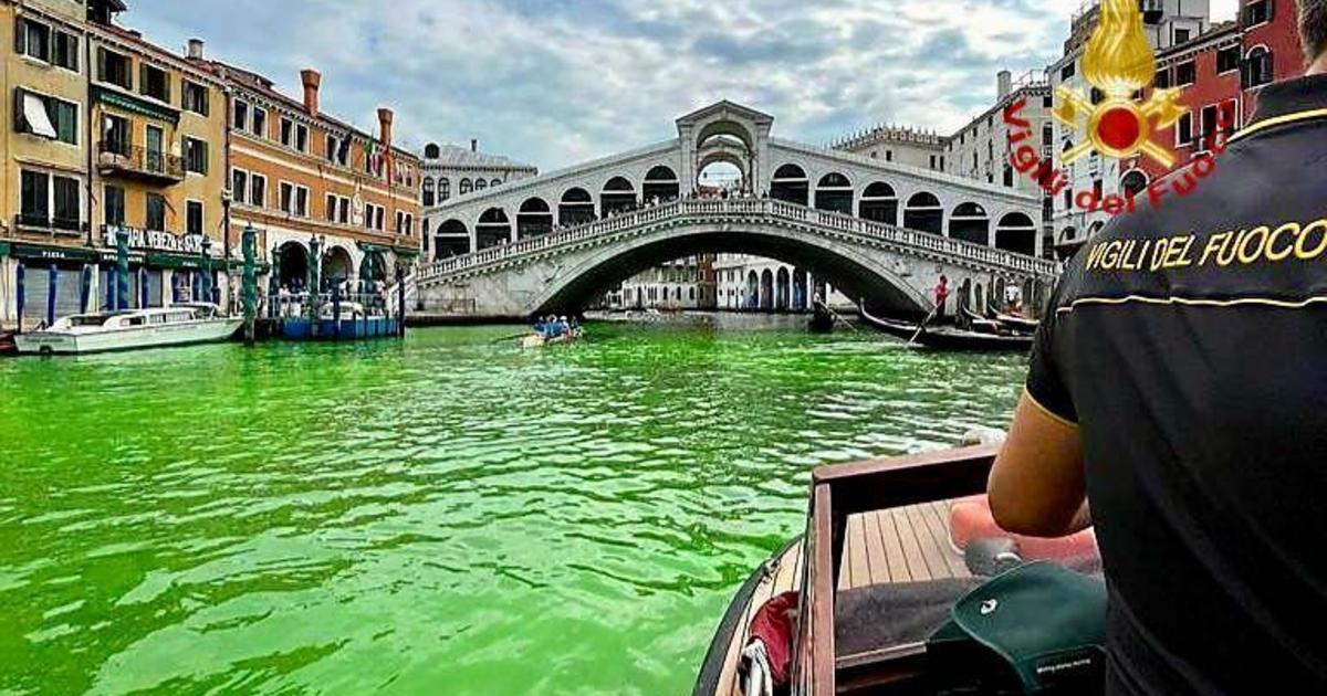 Why the water in Venice's Grand Canal turned fluorescent green