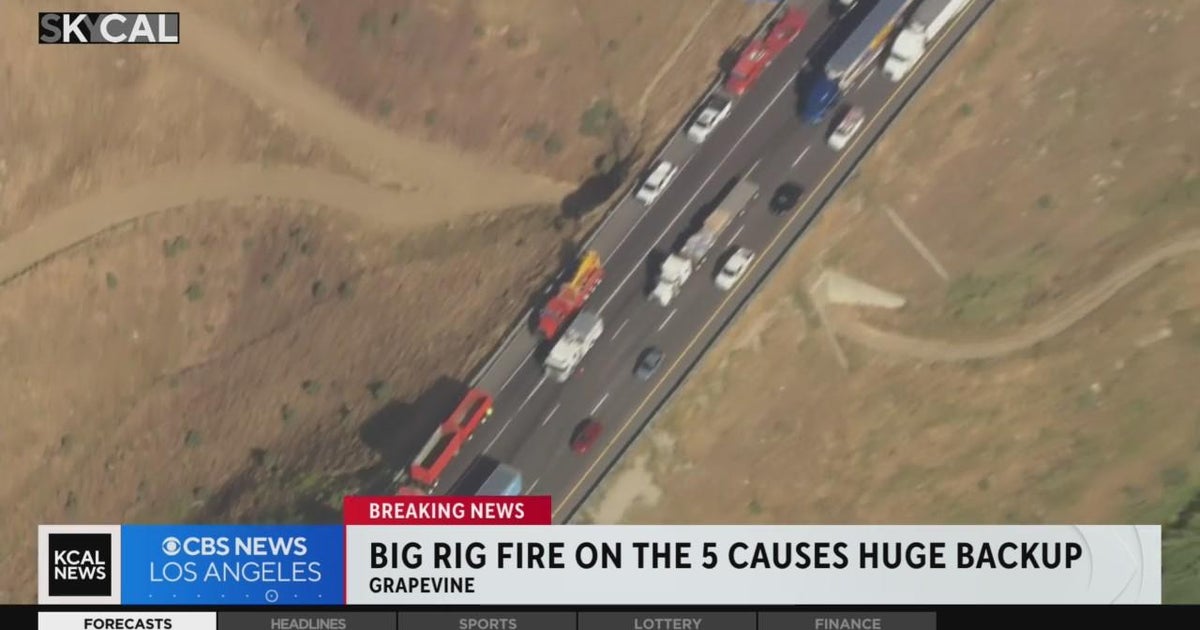 Big rig fire causes massive miles-long traffic backup on