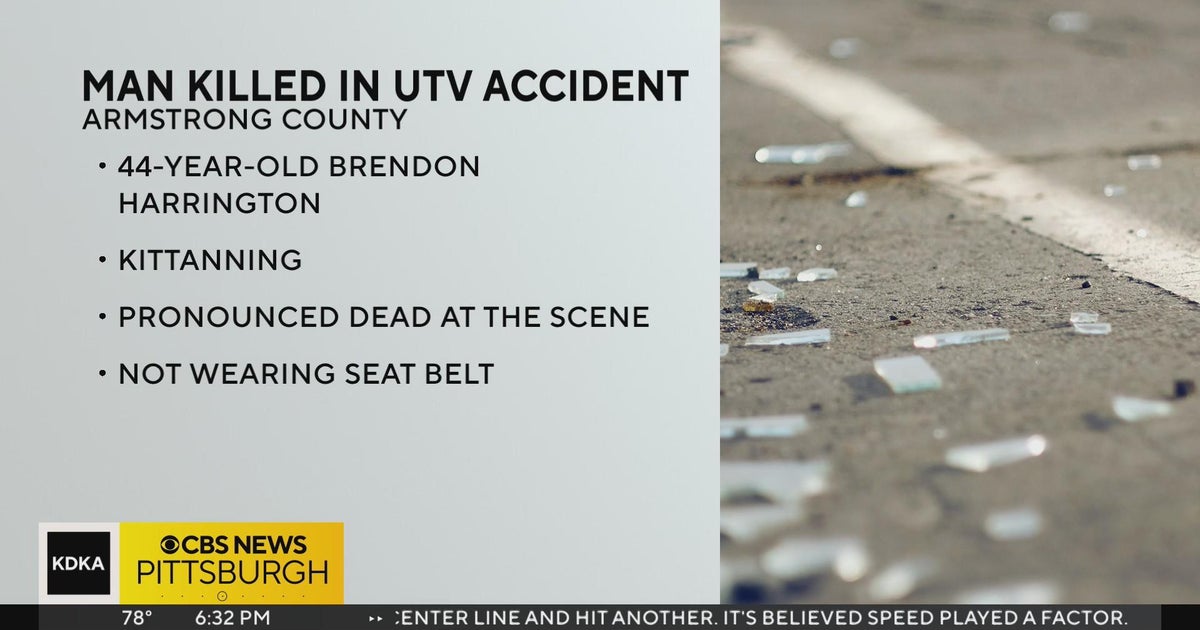 Armstrong County man killed in UTV accident - CBS Pittsburgh