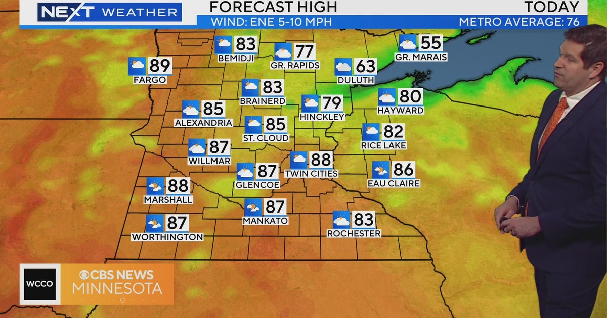 NEXT Weather: Hot, humid Monday with risk of pop-up storms - CBS Minnesota