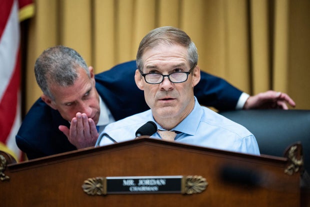Rep. Jim Jordan during the a hearing of the House Judiciary Select Subcommittee on the Weaponization of the Federal Government on Thursday, May 18, 2023.
