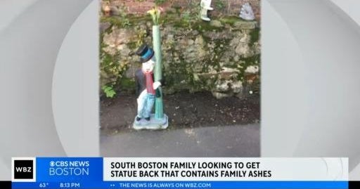 South Boston woman looking for statue that contains family ashes - CBS ...