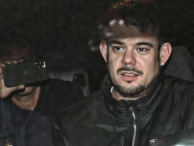 Joran van der Sloot is seen being transferred in a police car from a jail in Lima, Peru, June 8, 2023