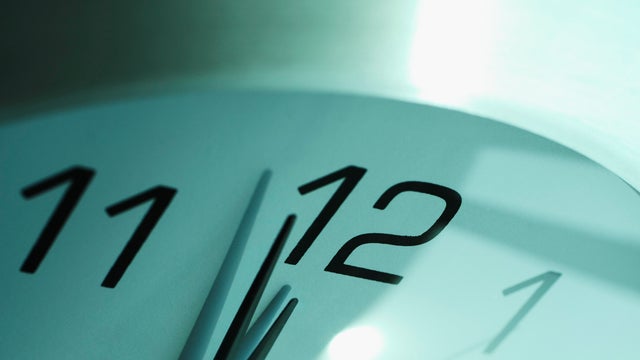 Close up of clock face 