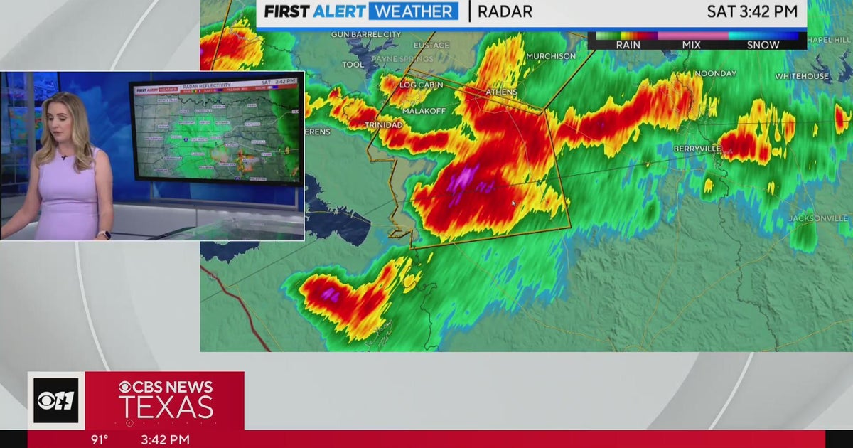 North Texas counties south of I-20 under severe weather threat - CBS Texas