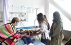 Colombia's President Gustavo Petro visits the central military hospital, in Bogota 
