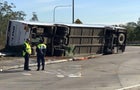 The scene of a bus crash in the NSW Hunter Valley, Australia 