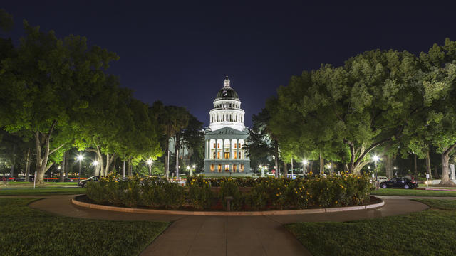 Night View of the California State Capitol Building 