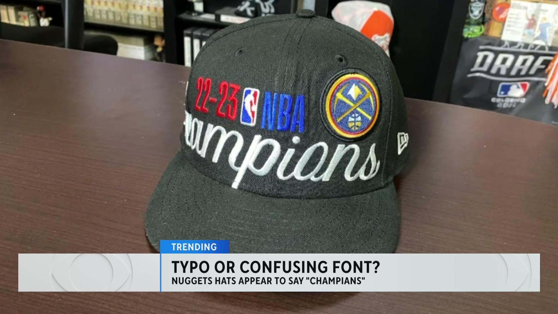 Denver Nuggets' NBA championship hats feature big mispelling
