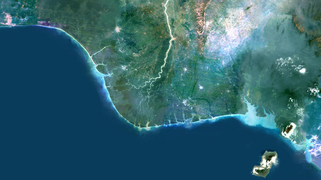 Niger River Delta, Nigeria, True Colour Satellite Image 
