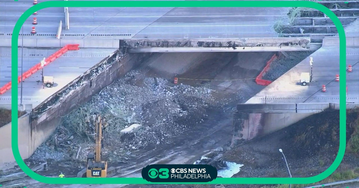 Demolition continues after I-95 collapse in Philadelphia - CBS Philadelphia