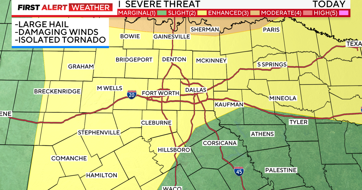Severe storm chances for North Texas yet again on Thursday - CBS Texas