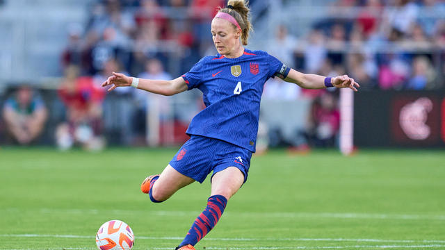 Becky Sauerbrunn in a game against Ireland and the U.S. 