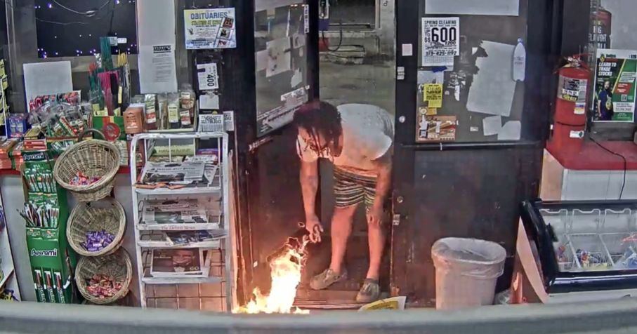 Man arrested after setting Detroit gas station on fire - CBS Detroit