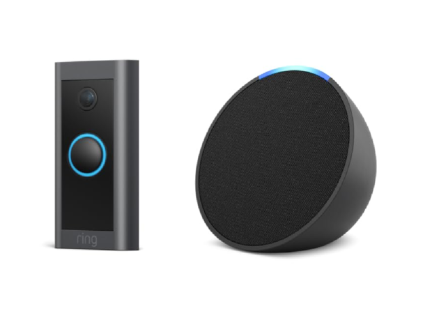 Ring Video Doorbell Wired bundle with Echo Pop 