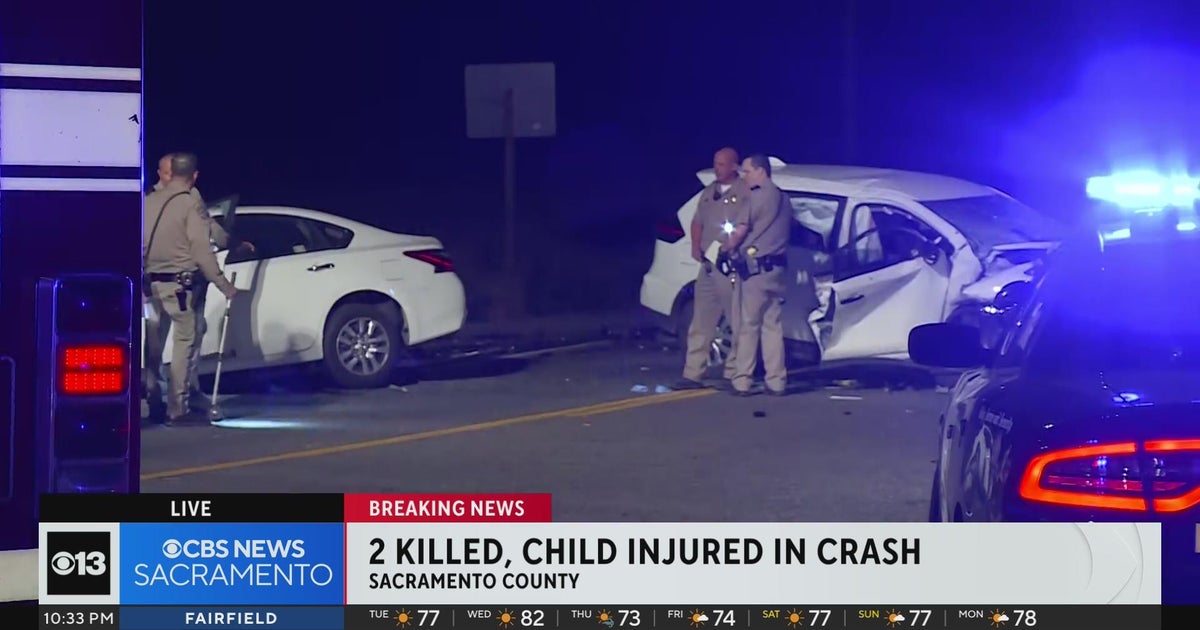 Head-on crash south of Elk Grove kills 2 adults, injures child