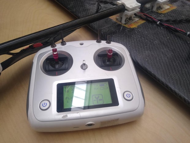 The controller in Wright's classroom at UWE, where students build drones