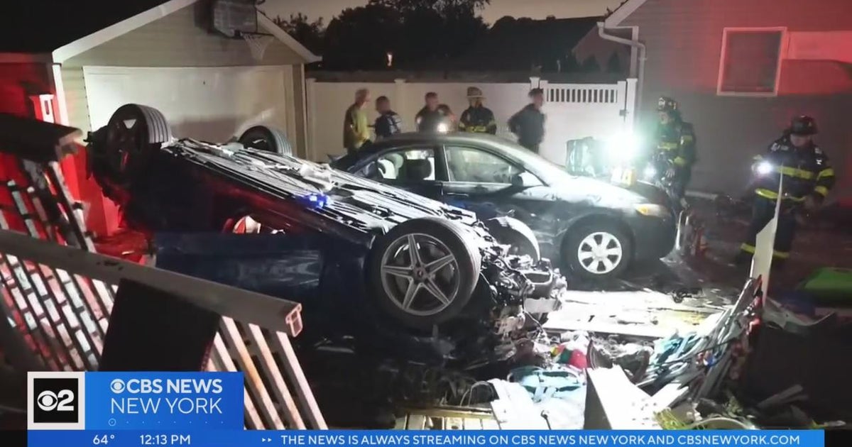 Car slams into Oceanside homes, narrowly missing residents inside - CBS ...