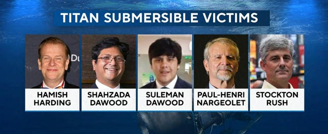Photos of 5 passengers who were aboard the OceanGate Titan submersible