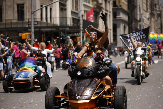 People participate in the Annual New York Pride March on June 25, 2023 in New York City. 