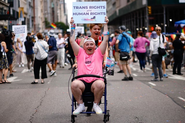 People participate in the Annual New York Pride March on June 25, 2023 in New York City. 