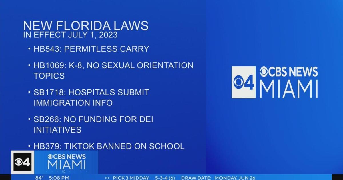 New Florida laws go into effect on July 1st CBS Miami