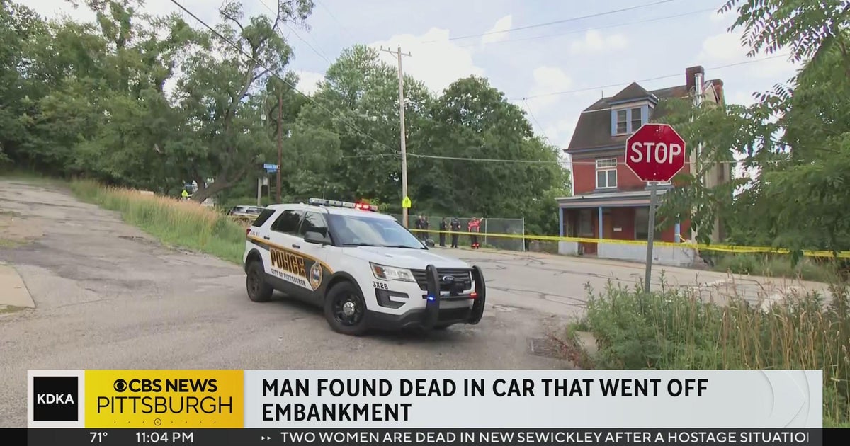Man found dead in car after going off embankment - CBS Pittsburgh